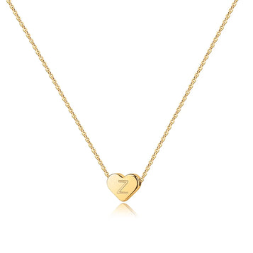 Dainty Heart Initial Necklace for Women Tiny Heart Birthday Jewelry Gifts