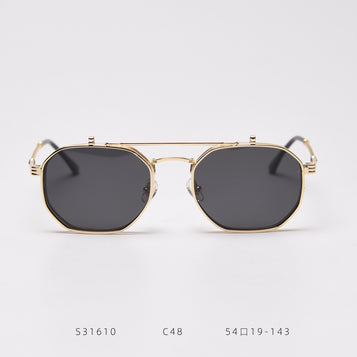 Metal Retro Flip Polarized Sunglasses