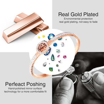 Rose Gold Cuff Bracelets for Women, Birthday Mother'S Day Gifts for Mom Wife Daughter Sister Friendship