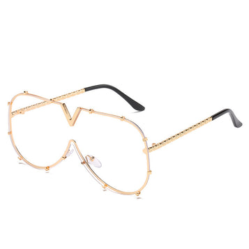 V-shaped One-piece Lens Frog Sunglasses