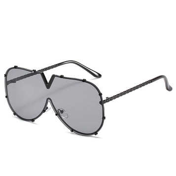 V-shaped One-piece Lens Frog Sunglasses