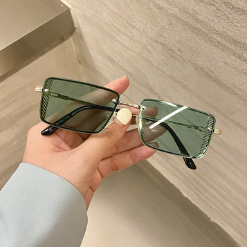 Retro Small Box Red Sunglasses Ins Street Shooting Bungee Sunglasses