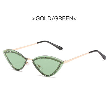 New Women's Fashion Cat Eye Round Triangle Sunglasses Frameless