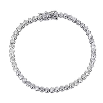 2Mm Moissanite Tennis Bracelet 925 Sterling Silver Plated White Gold Bracelet for Women Man Sparkling Party Jewelry