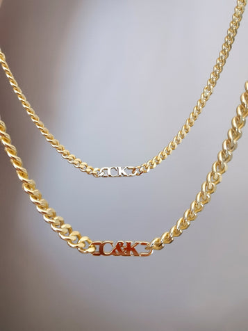 Cuban Chain Men'S Name Necklace, Custom Name Necklace, Men'S Initials Necklace, Women'S Cuban Chain Necklace, Custom Necklace, Couple Necklace