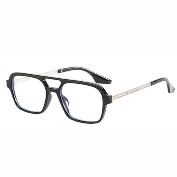 Sunglasses Star With The Same Retro Black Frame Double Beam Plain Glasses