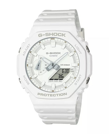 Men'S Analog Digital White Resin Watch, 45.4Mm, GA2100-7A7