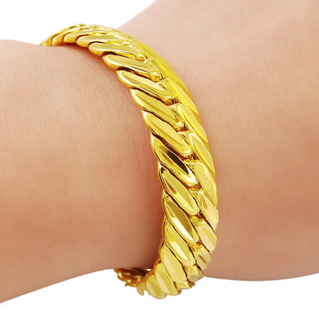Luxury 24K 9999 Pure Gold Real Gold Bracelet Aggressive Bracelet for Men