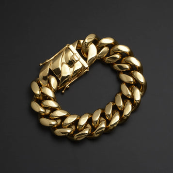 Top Quality Hip Hop Jewelry Men Rapper Necklace 20MM Thick 14K Gold Plating 999 Sier Cuban Chain Mihee