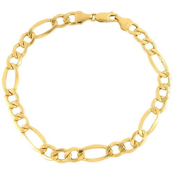 10K Yellow Gold Figaro Chain Bracelet, 8.5
