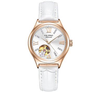 OLIPAI Brand Women'S Watch, Automatic Mechanical Watch for Women, Minimalist Style, Waterproof, Fashionable, Genuine Diamond Sk