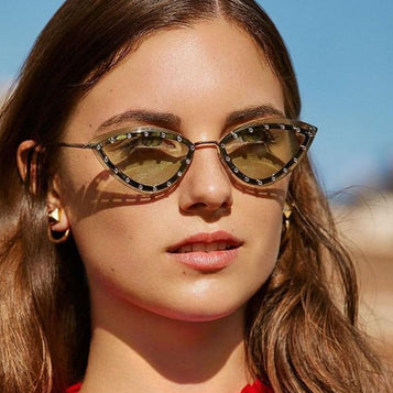 New Women's Fashion Cat Eye Round Triangle Sunglasses Frameless