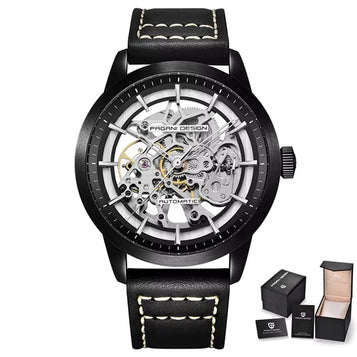 2025  New Men'S Luxury Automatic Mechanical Watch Stainless Steel Waterproof Sports Leather Watch Relogio Masculino