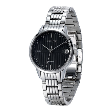 BERNY Automatic Watch for Women Elegant Luxury Brand Self-Wind Mechanical Ladies Dress Wristwatch Sapphire S/S Miyota 9015 5ATM