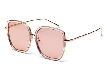 Big Square Sunglasses Women Transparent Frame Ocean Color Lens Glasses Vintage Sunglasses