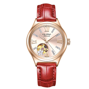 OLIPAI Brand Women'S Watch, Automatic Mechanical Watch for Women, Minimalist Style, Waterproof, Fashionable, Genuine Diamond Sk