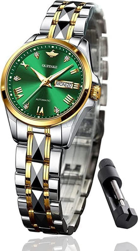 Ladies Automatic Women Watches Luxury Diamond Sapphire Crystal Watch Elegant Dress Mechanical Tungsten Steel Waterproof Date