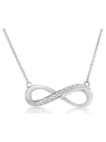 Collection Diamond Infinity Necklace in Sterling Silver - 18 Inches Long