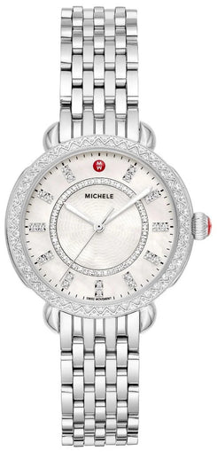 Sidney Classic Stainless Steel Mother-Of-Pearl Dial Diamonds Womens Watch MWW30B000001