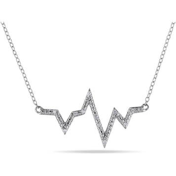 Women'S Diamond and Diamond Sterling Silver Necklace