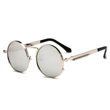 Metal Men's Ladies Round Spring Punk Sunglasses