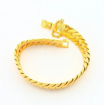 Luxury 24K 9999 Pure Gold Real Gold Bracelet Aggressive Bracelet for Men