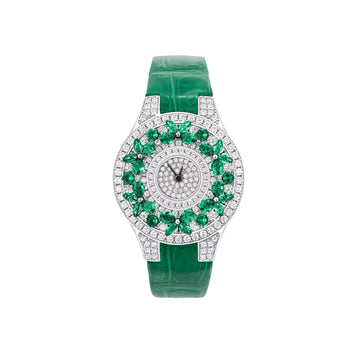 Luxury Brand Woman Watch Qualities Diamond Emerald Watches Ladies Leather Brcalaet Elegant Montre Femme Watch for Women