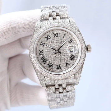 Diamond Watch Mens Designer Watches Automatic Mechanical Movement 41Mm Silver Strap Stainless Steel 904L Sapphire Waterproof Wristwatch Fashion Bracelet Gift