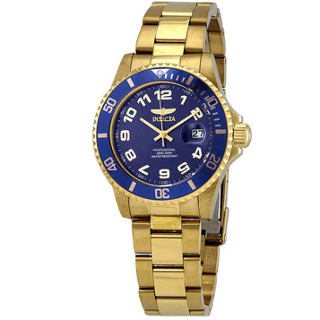 Pro Diver Quartz Blue Dial Yellow Gold-Tone Men'S Watch 30694