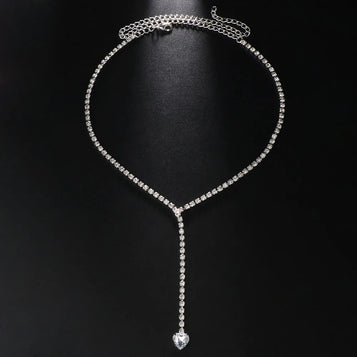 Bling Rhinestone Big Cross Pendant Choker Necklace Dinner Jewelry for Women Crystal Charm Y Shape Necklace Collar Body Jewelry