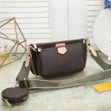 NEW Latest Classic Ladies Handbag Purse 3A in 1 Printed Flower Mahjong Bag with Frame Double-Sided Wide Chain Shoulder Strap Crossbody Bag