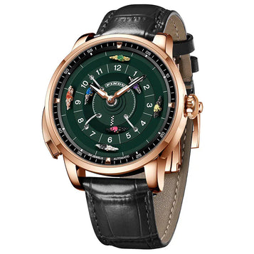 2025 Men'S Mechanical Stainless Steel Watch NH35 Horse Racing Roulette Men'S Luxury Watch, Rotary Sahire Glass Waterroof