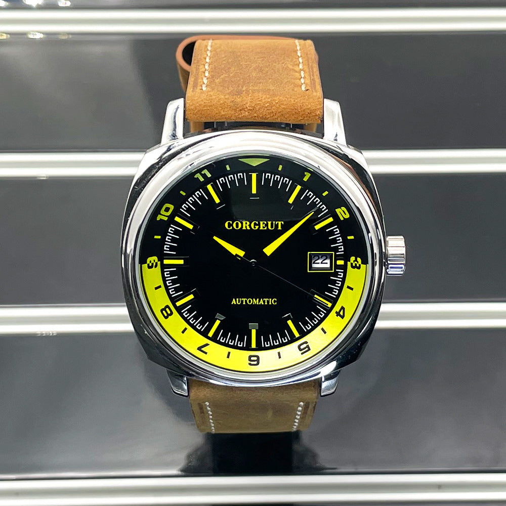 black-surface-yellow-circle