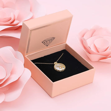 925 Sterling Silver Necklace for Women White Fritillaria 14K Gold Plated Unicorn Necklace