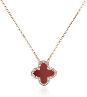 Dainty Lucky Clover Necklace 14K Gold Plated Four Leaf Clover Necklace for Women, Simple Necklace Jewelry for Girls Teen