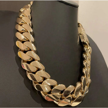 Fine Jewelry Pendant Necklaces Choker 18K Gold Custom Gold Cuban Link Chain 24K Gold Cuban Miami Chain 20Mm Miami Cuban Chain Necklace