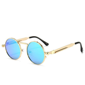 Metal Men's Ladies Round Spring Punk Sunglasses