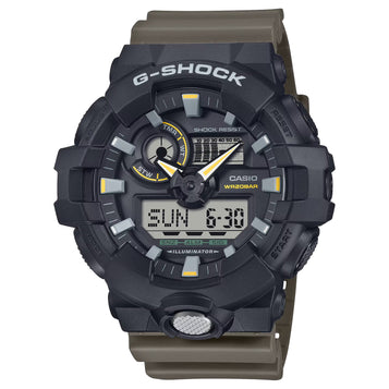 G-Shock GA710TU-1A3 Utilitarian Style Analog-Digital Olive Green Black Face