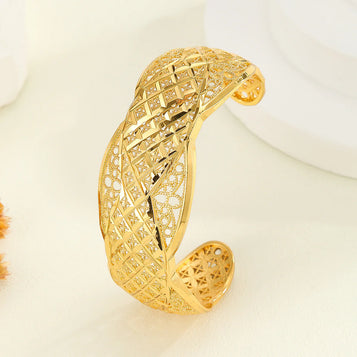 1Pc Fashion Copper Plated 18K Gold Rhinestone Bracelet