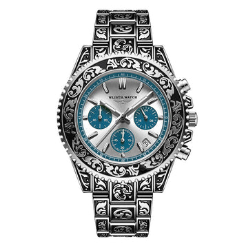 Vintage Engraving Quartz Multi-function Men's Watch