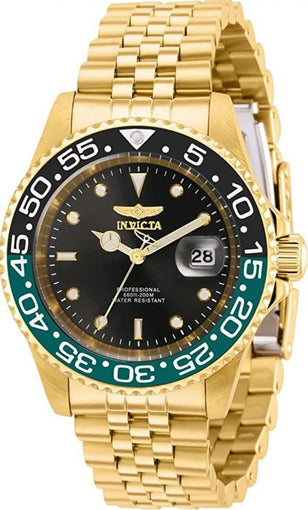 Pro Diver Men 40Mm Stainless Steel Gold Black Dial Quartz Watch